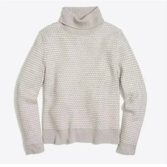 J.CREW Sweaters - New with Tags Jcrew Soft Stretchy Women's Textured Turtleneck Sweater SZ L Grey